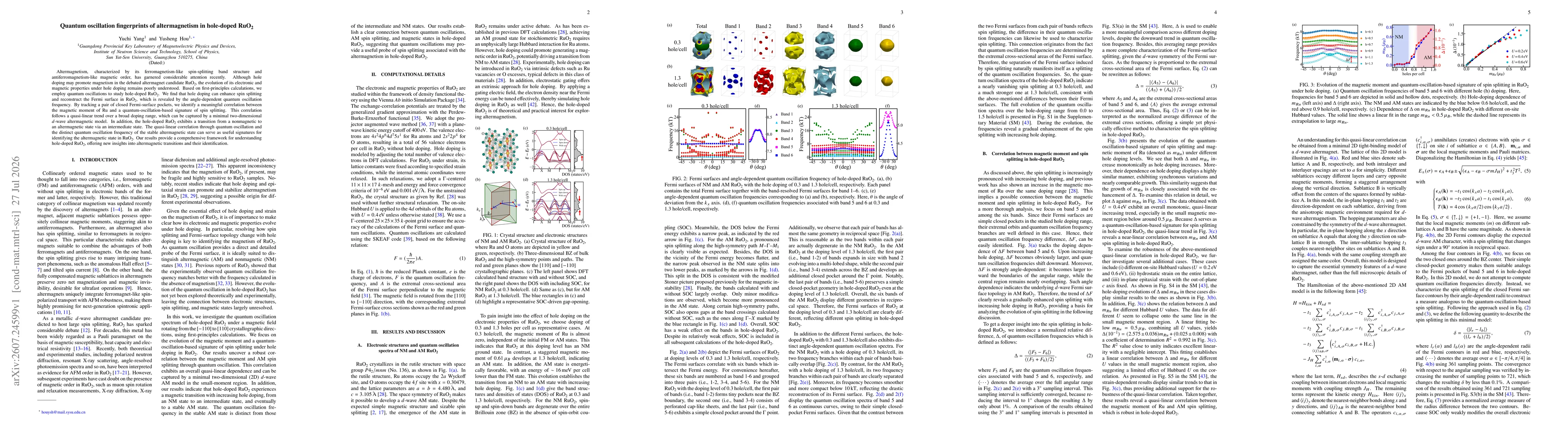 Thumbnail for Quantum oscillation fingerprints of altermagnetism in hole-doped RuO2