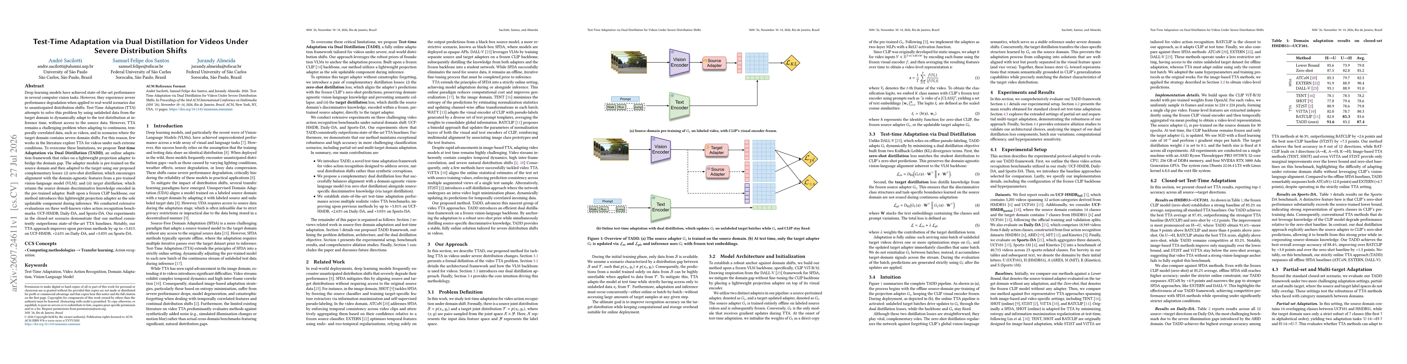 Thumbnail for Test-Time Adaptation via Dual Distillation for Videos Under Severe Distribution Shifts