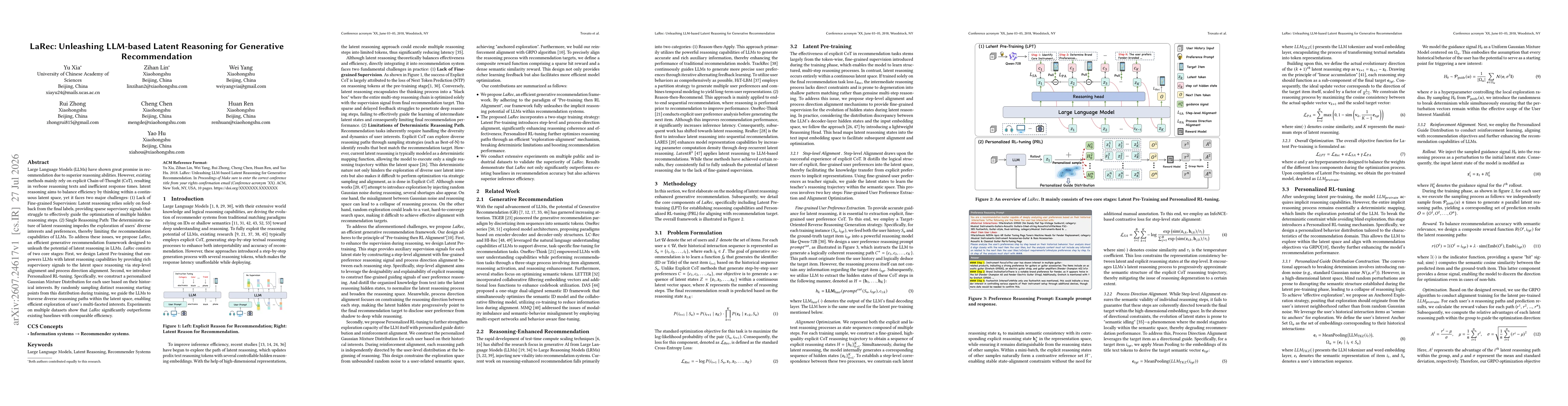 Thumbnail for LaRec: Unleashing LLM-based Latent Reasoning for Generative Recommendation
