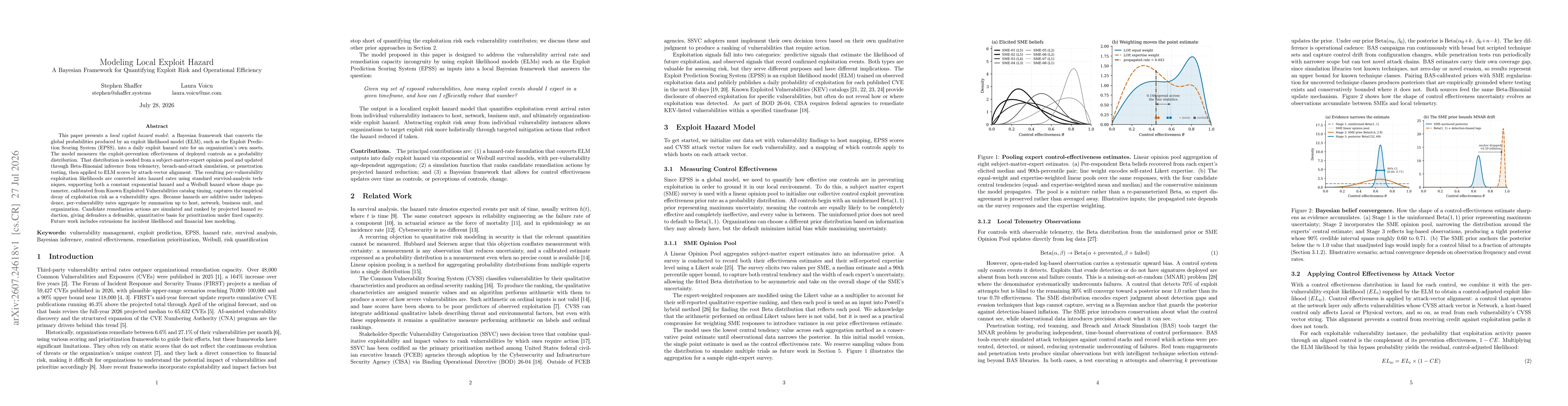 Thumbnail for Modeling Local Exploit Hazard - A Bayesian Framework for Quantifying Exploit Risk and Operational Efficiency