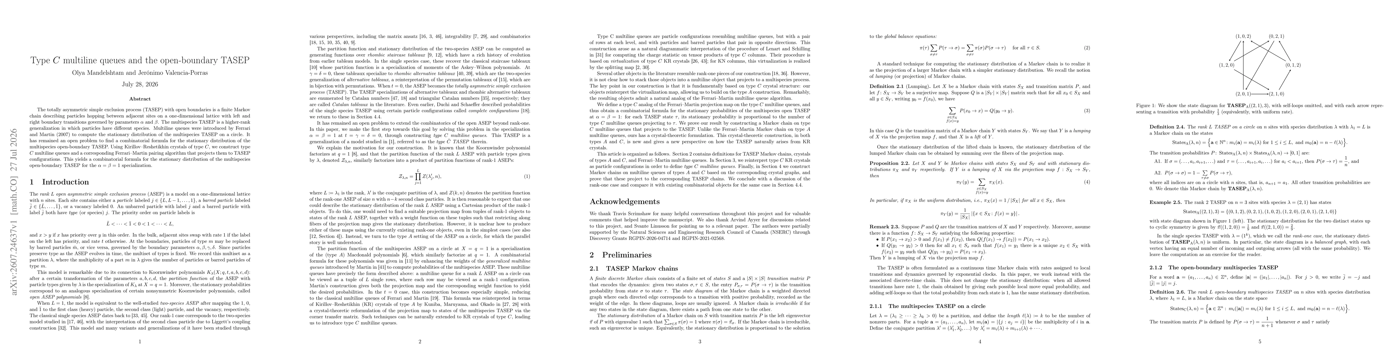 Thumbnail for Type $C$ multiline queues and the open-boundary TASEP