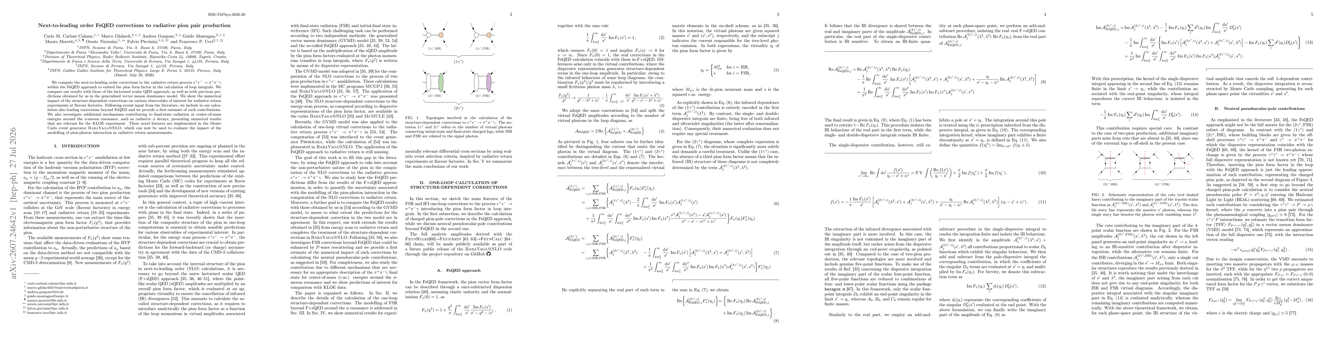 Thumbnail for Next-to-leading order FsQED corrections to radiative pion pair production