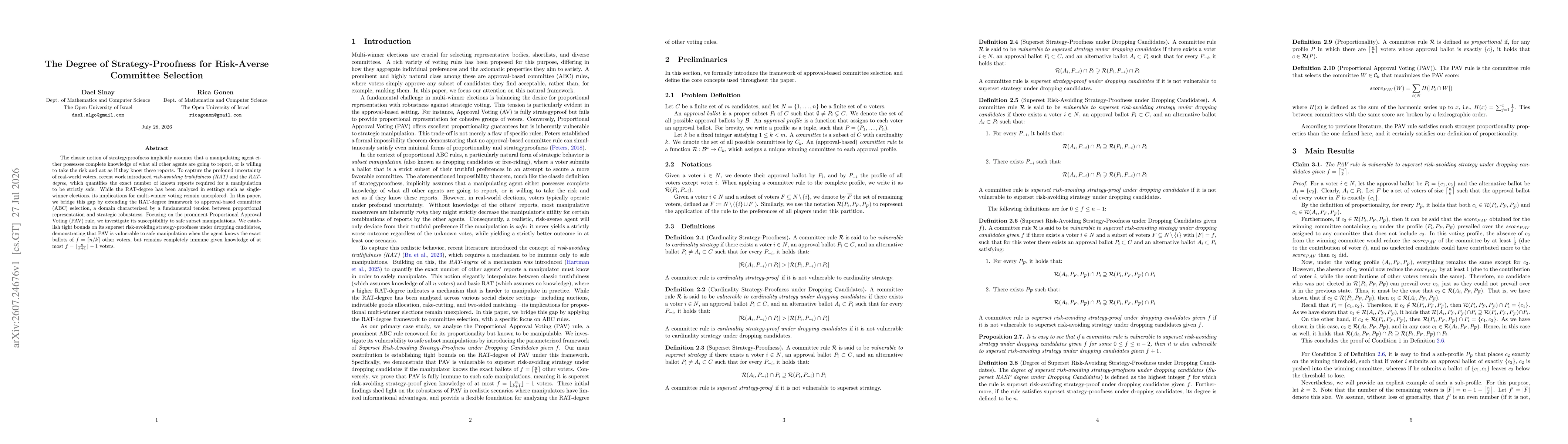 Thumbnail for The Degree of Strategy-Proofness for Risk-Averse Committee Selection