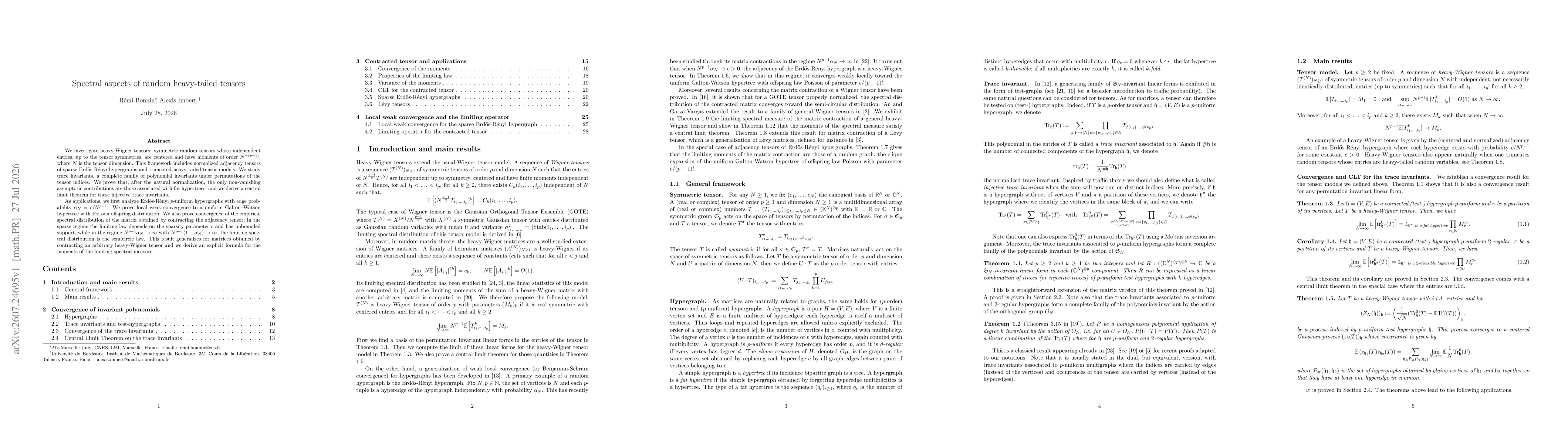 Thumbnail for Spectral aspects of random heavy-tailed tensors