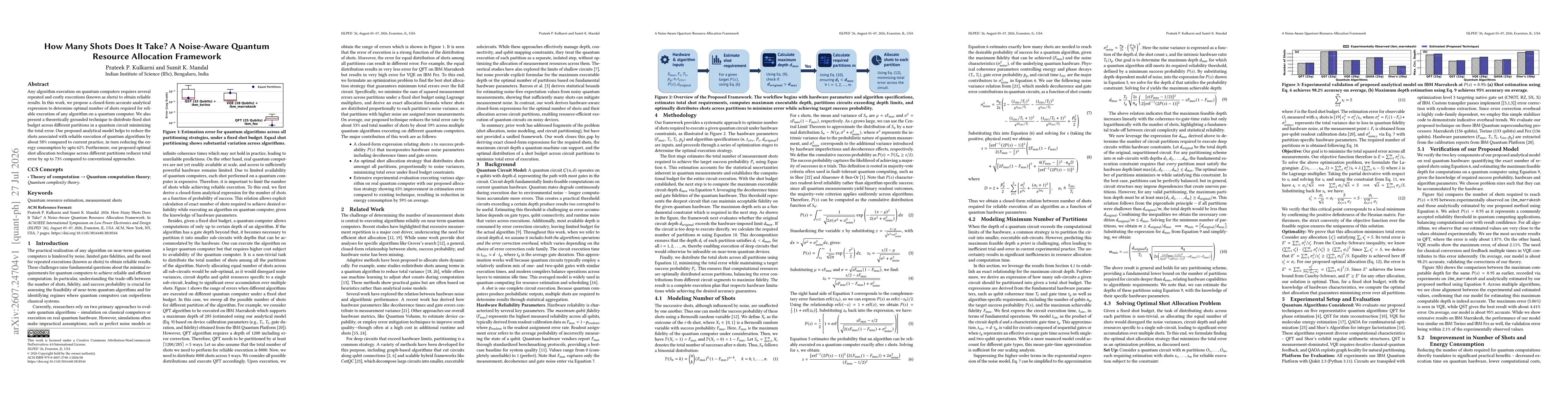 Thumbnail for How Many Shots Does It Take? A Noise-Aware Quantum Resource Allocation Framework