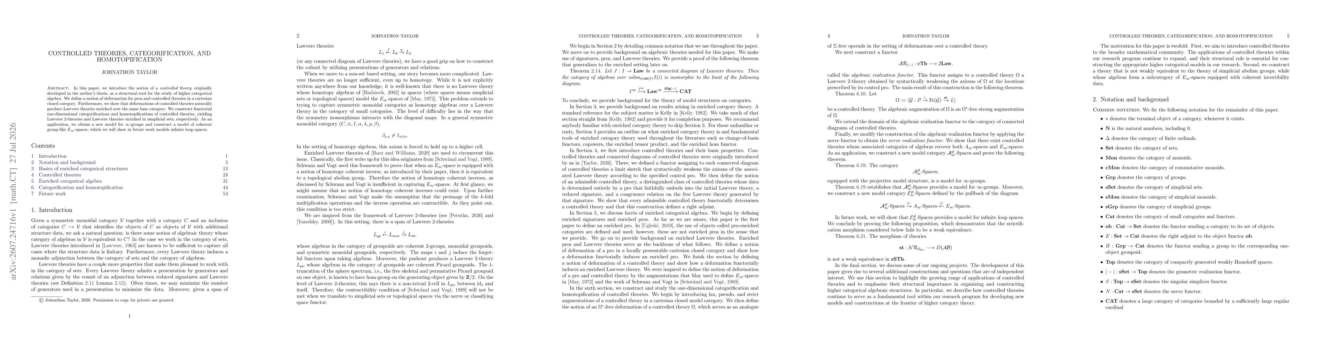 Thumbnail for Controlled theories, categorification, and homotopification