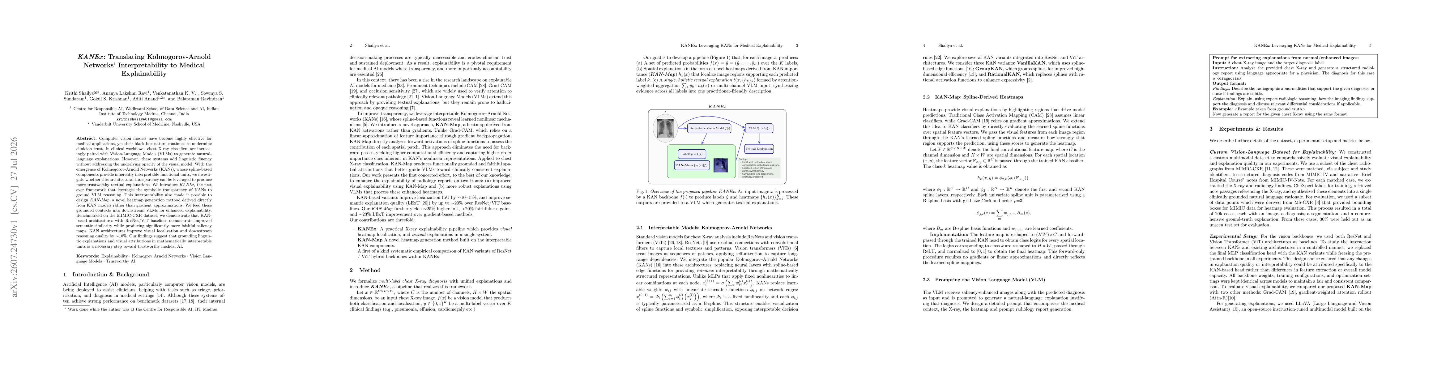 Thumbnail for KANEx: Translating Kolmogorov-Arnold Networks' Interpretability to Medical Explainability