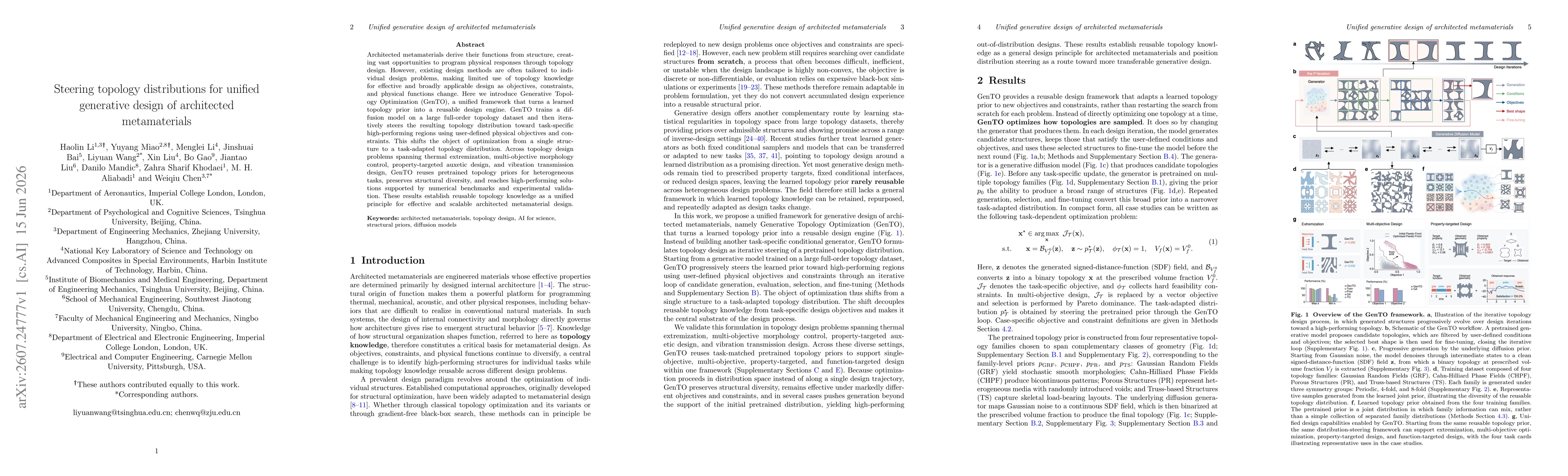 Thumbnail for Steering topology distributions for unified generative design of architected metamaterials