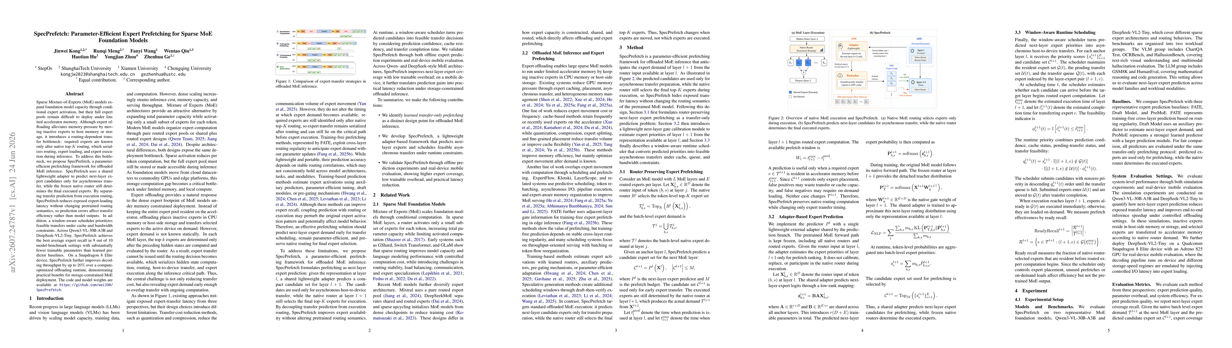Thumbnail for SpecPrefetch: Parameter-Efficient Expert Prefetching for Sparse MoE Foundation Models