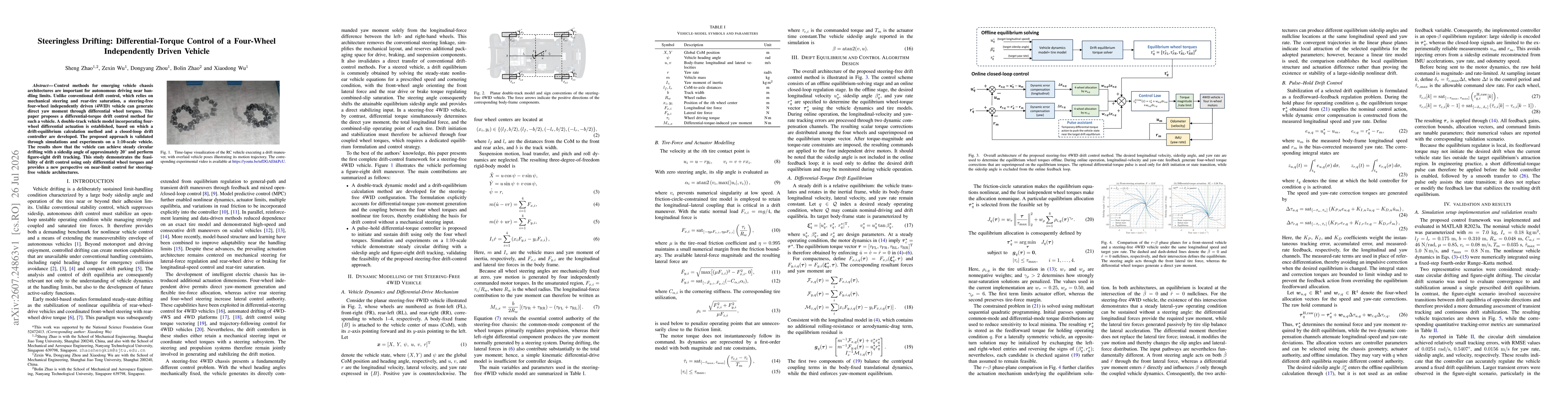 Thumbnail for Steeringless Drifting: Differential-Torque Control of a Four-Wheel Independently Driven Vehicle