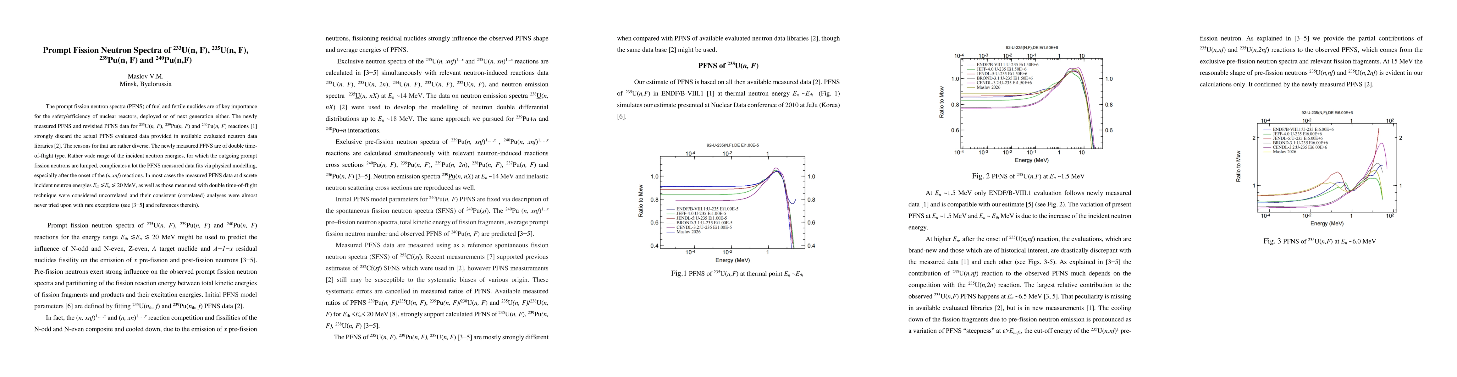 Thumbnail for Prompt Fission Neutron Spectra of 233U(n, F), 235U(n, F), 239Pu(n, F) and 240Pu(n,F)