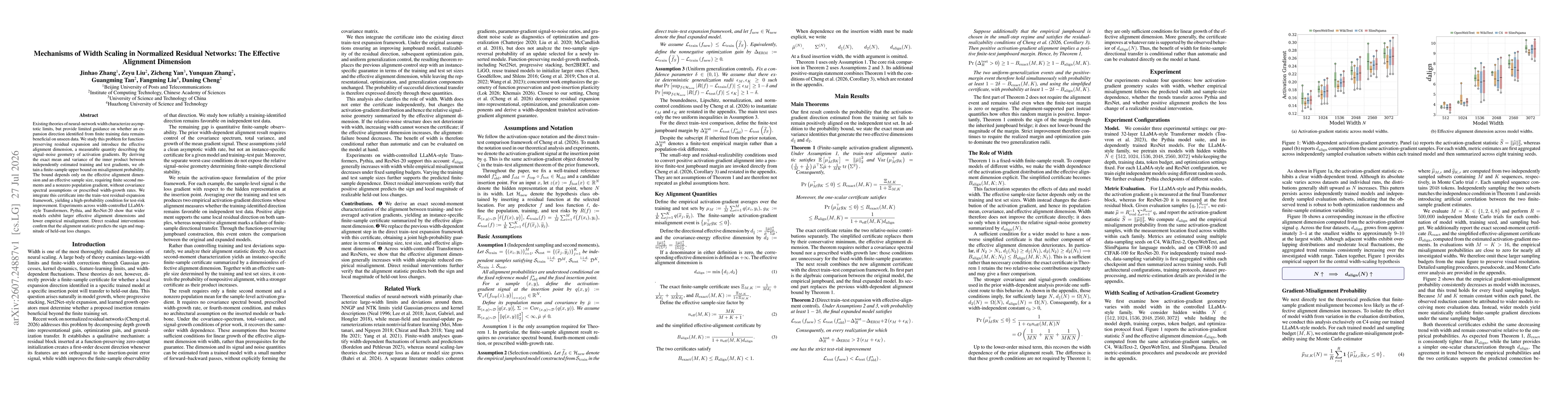 Thumbnail for Mechanisms of Width Scaling in Normalized Residual Networks: The Effective Alignment Dimension