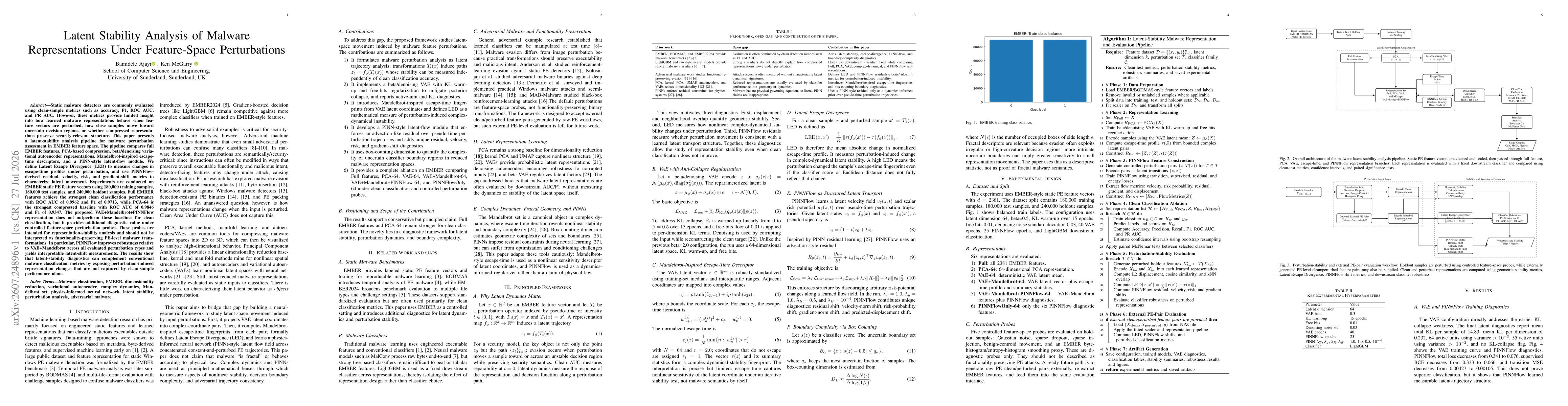 Thumbnail for Latent Stability Analysis of Malware Representations Under Feature-Space Perturbations