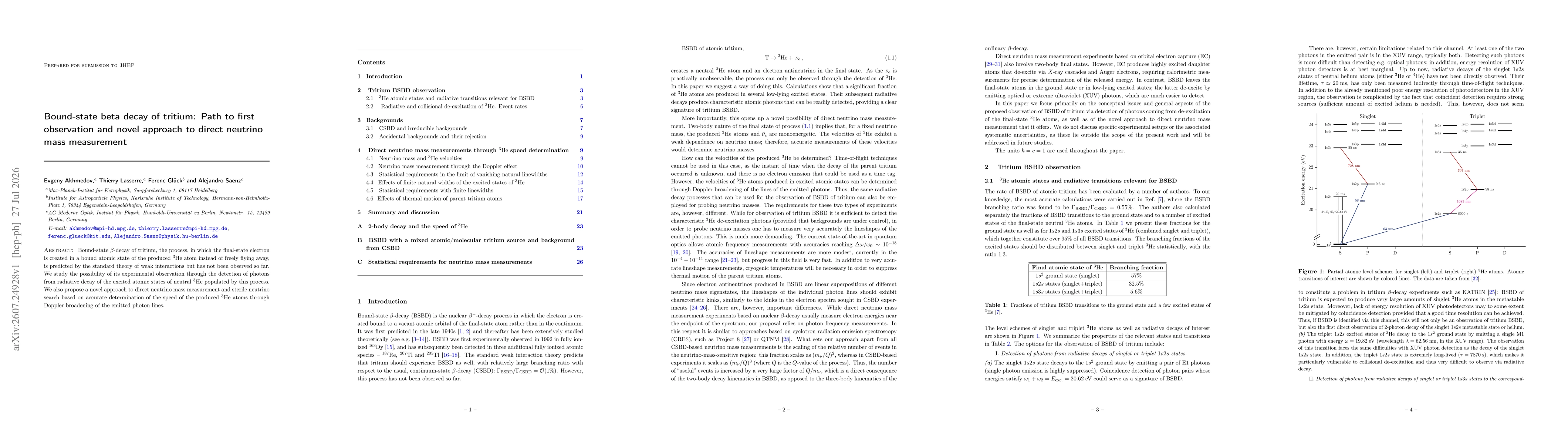 Thumbnail for Bound-state beta decay of tritium: Path to first observation and novel approach to direct neutrino mass measurement