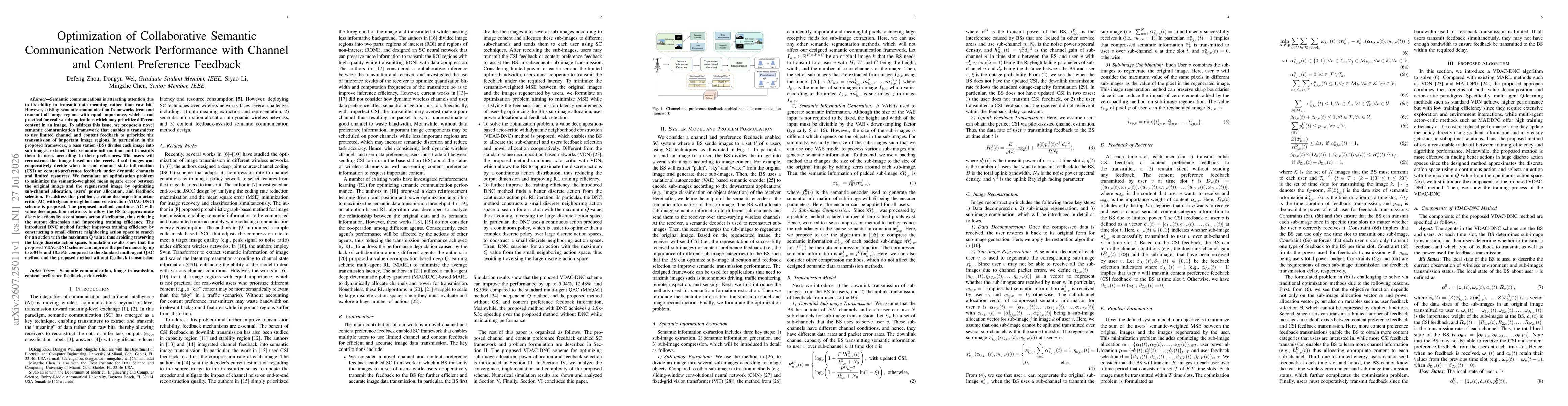 Thumbnail for Optimization of Collaborative Semantic Communication Network Performance with Channel and Content Preference Feedback