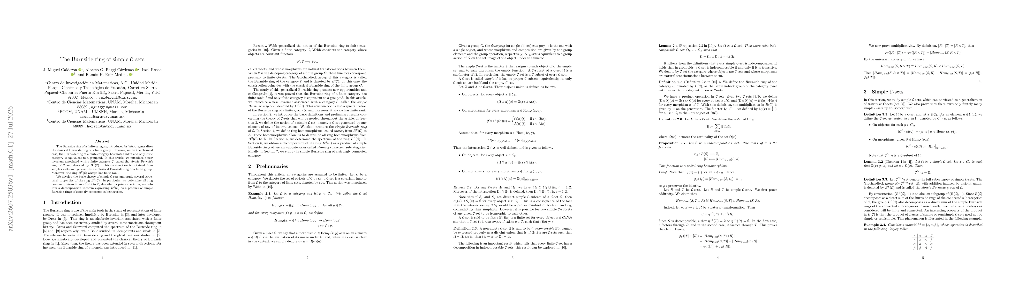 Thumbnail for The Burnside ring of simple $\mathcal{C}$-sets