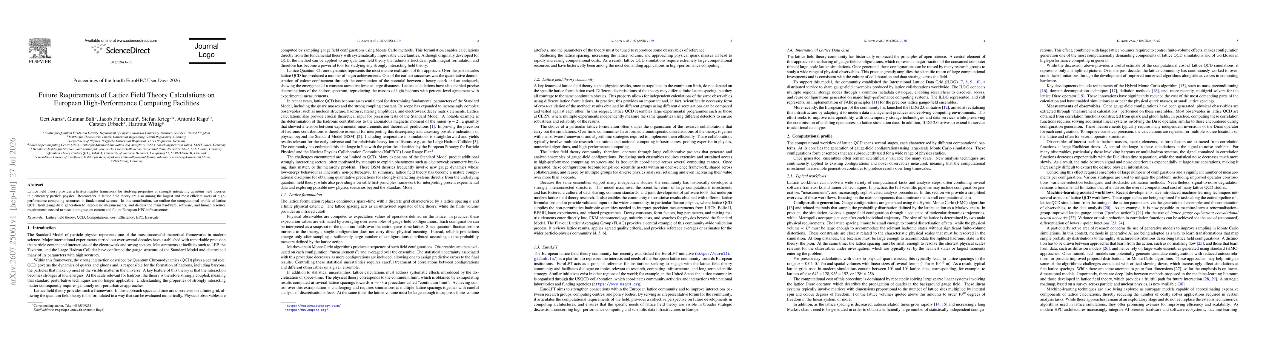 Thumbnail for Future Requirements of Lattice Field Theory Calculations on European High-Performance Computing Facilities