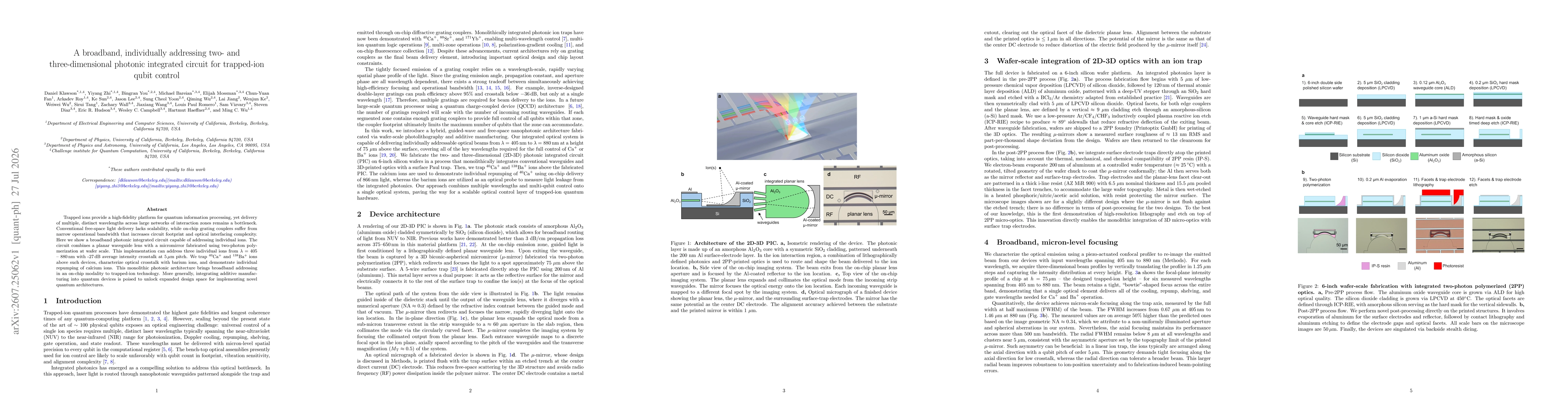 Thumbnail for A broadband, individually addressing two- and three-dimensional photonic integrated circuit for trapped-ion qubit control