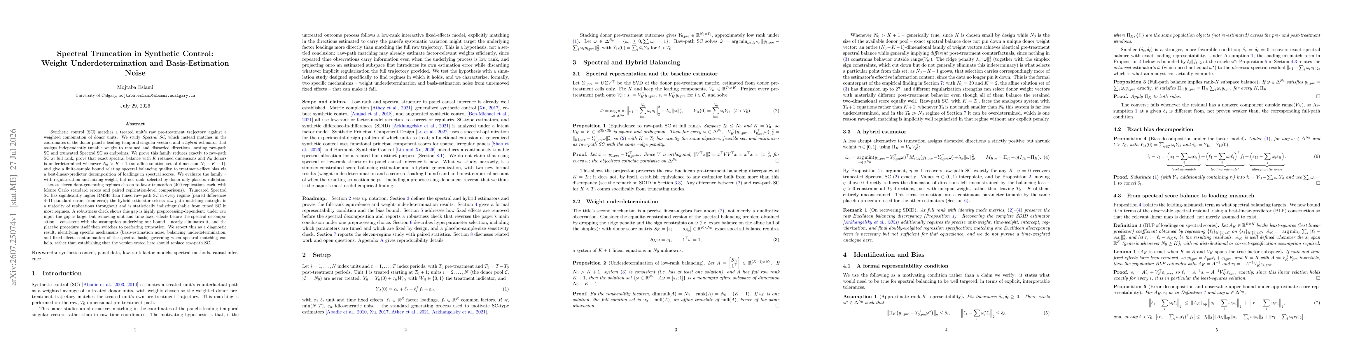 Thumbnail for Spectral Truncation in Synthetic Control