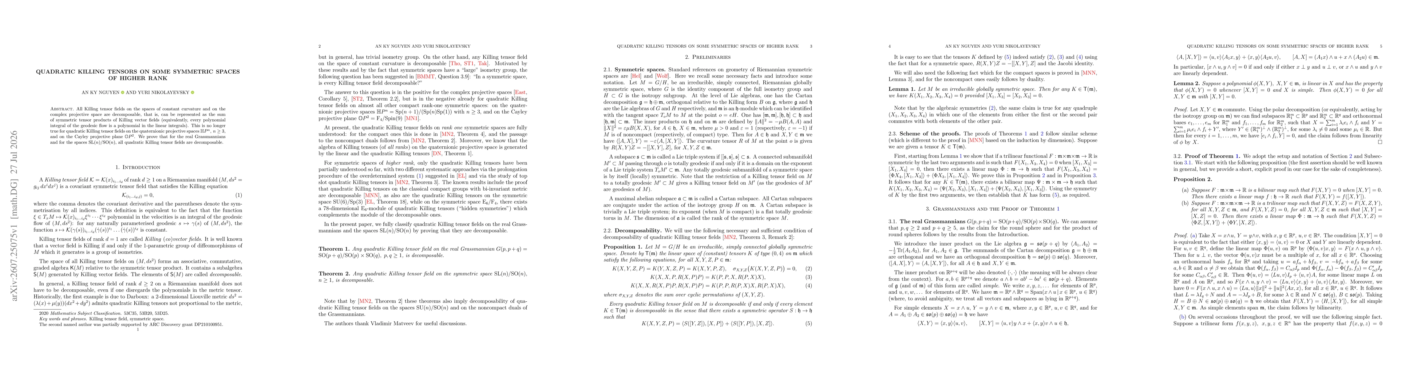 Thumbnail for Quadratic Killing tensors on some symmetric spaces of higher rank