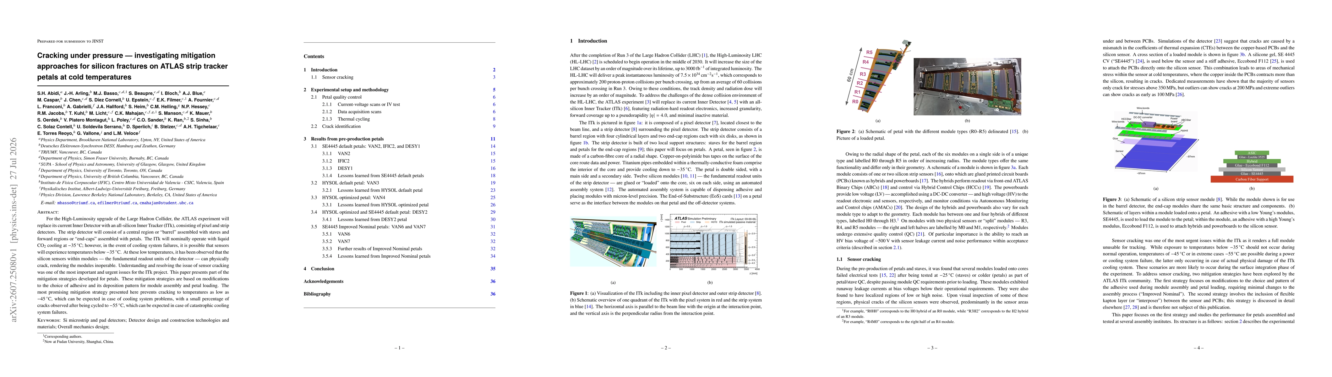 Thumbnail for Cracking under pressure --- investigating mitigation approaches for silicon fractures on ATLAS strip tracker petals at cold temperatures