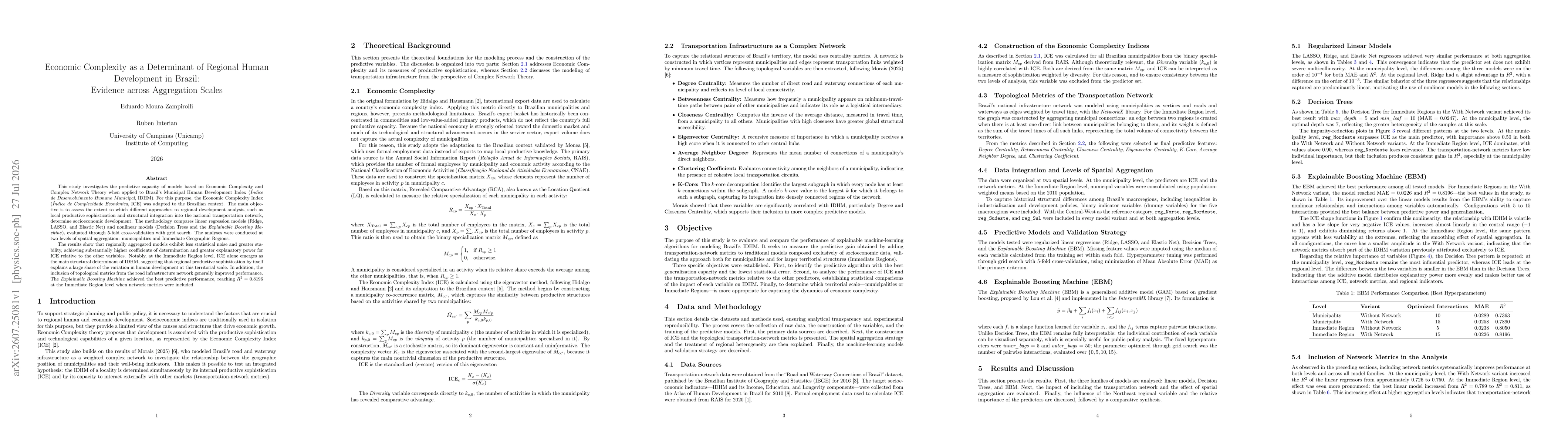 Thumbnail for Economic Complexity as a Determinant of Regional Human Development in Brazil: Evidence across Aggregation Scales