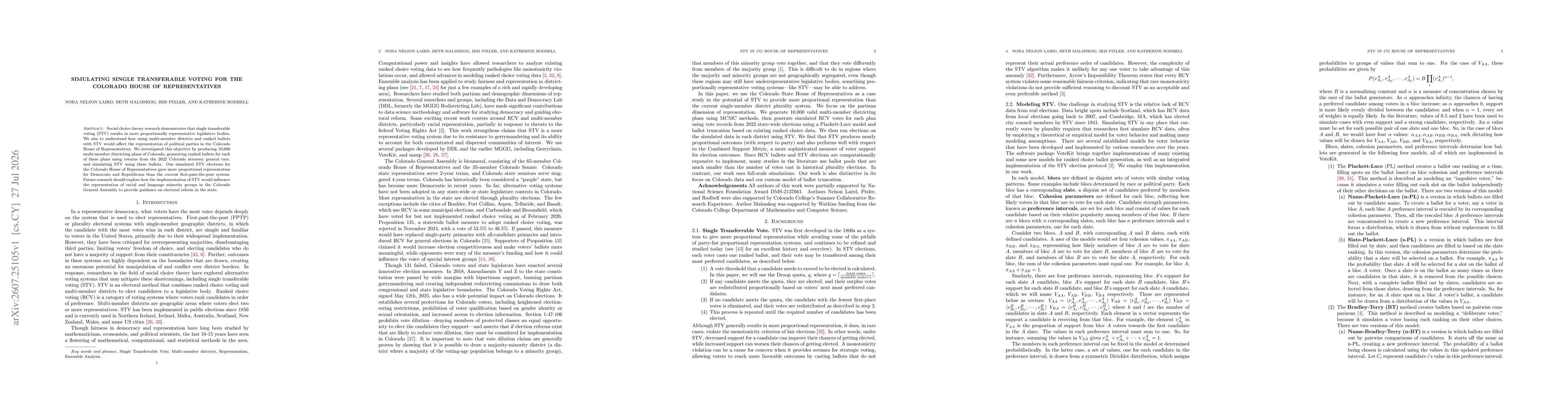 Thumbnail for Simulating Single Transferable Voting for the Colorado House of Representatives