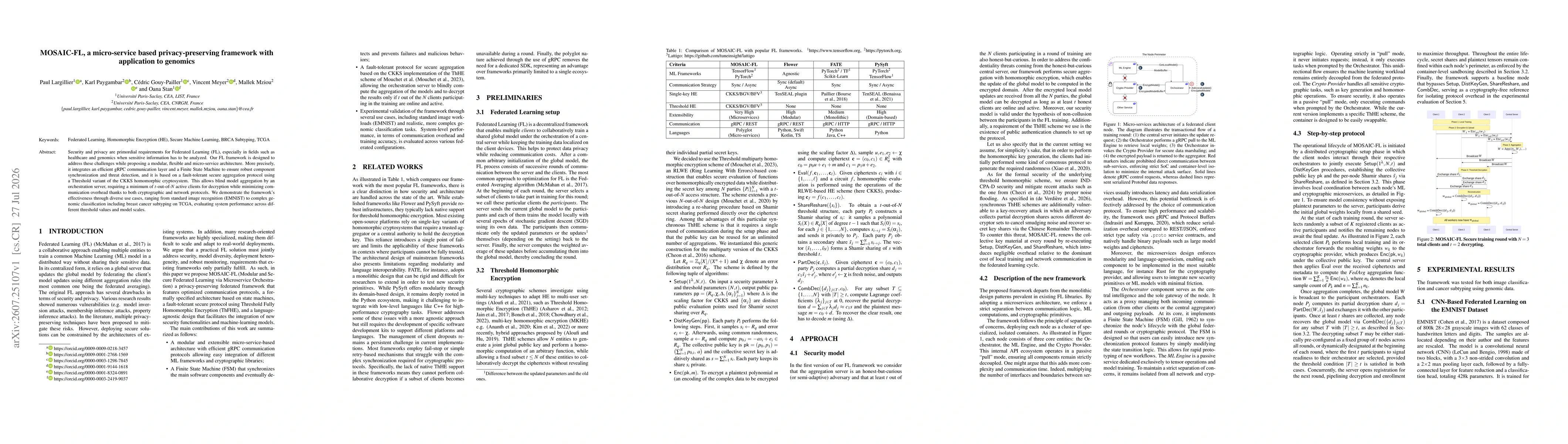 Thumbnail for MOSAIC-FL, a micro-service based privacy-preserving framework with application to genomics