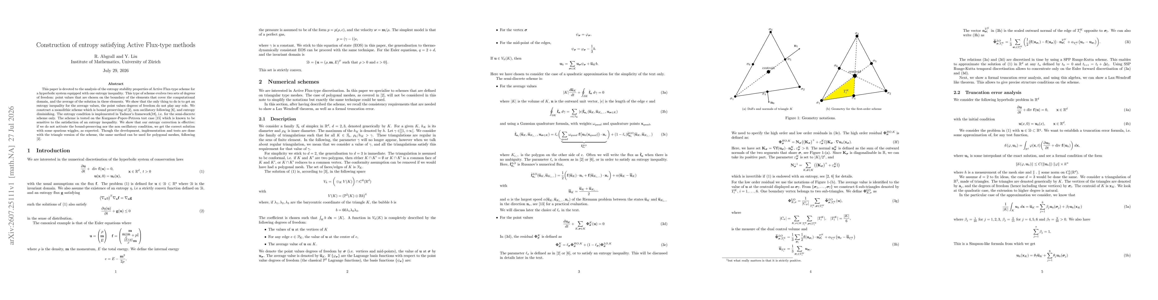 Thumbnail for Construction of entropy satisfying Active Flux-type methods