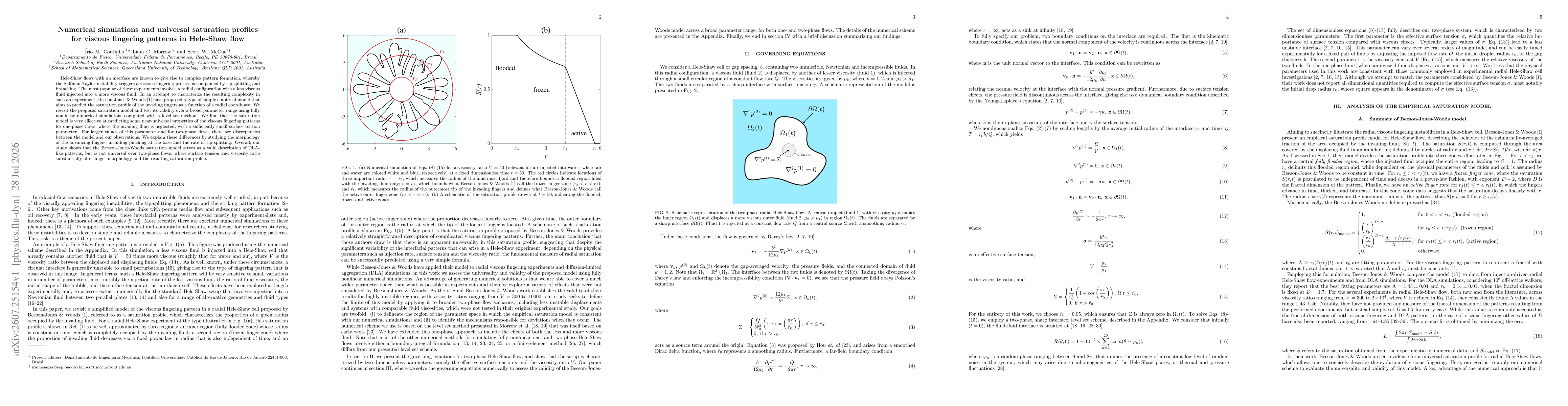 Thumbnail for Numerical simulations and universal saturation profiles for viscous fingering patterns in Hele-Shaw flow