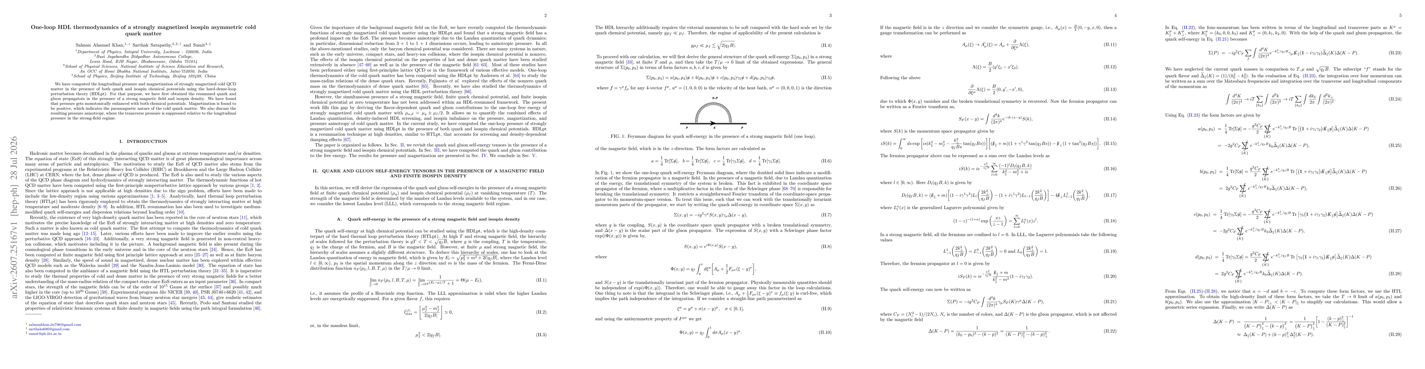 Thumbnail for One-loop HDL thermodynamics of a strongly magnetized isospin asymmetric cold quark matter