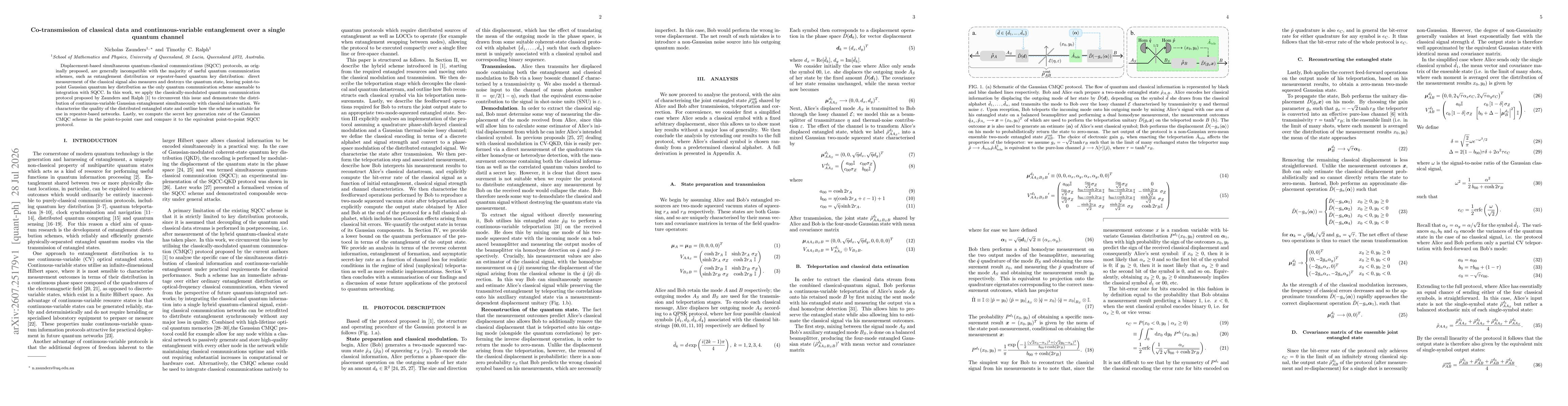 Thumbnail for Co-transmission of classical data and continuous-variable entanglement over a single quantum channel