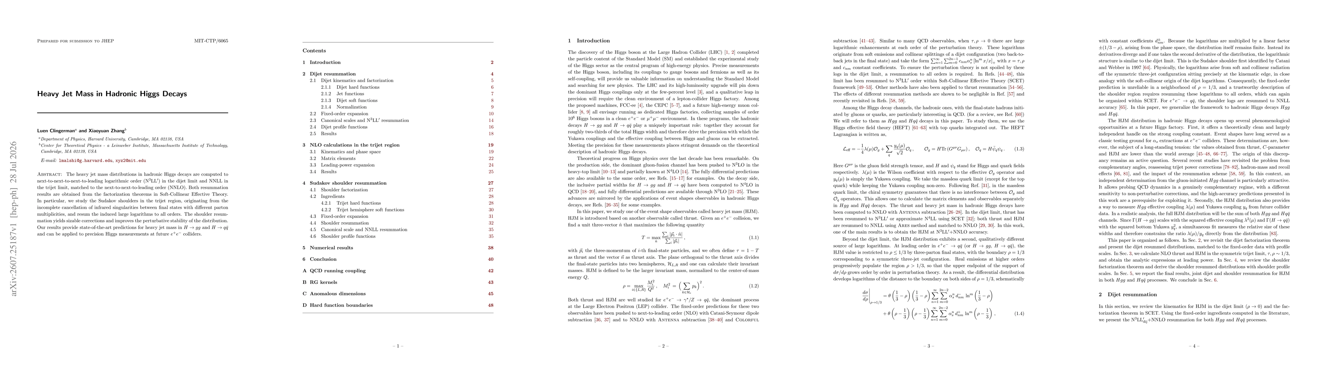 Thumbnail for Heavy Jet Mass in Hadronic Higgs Decays