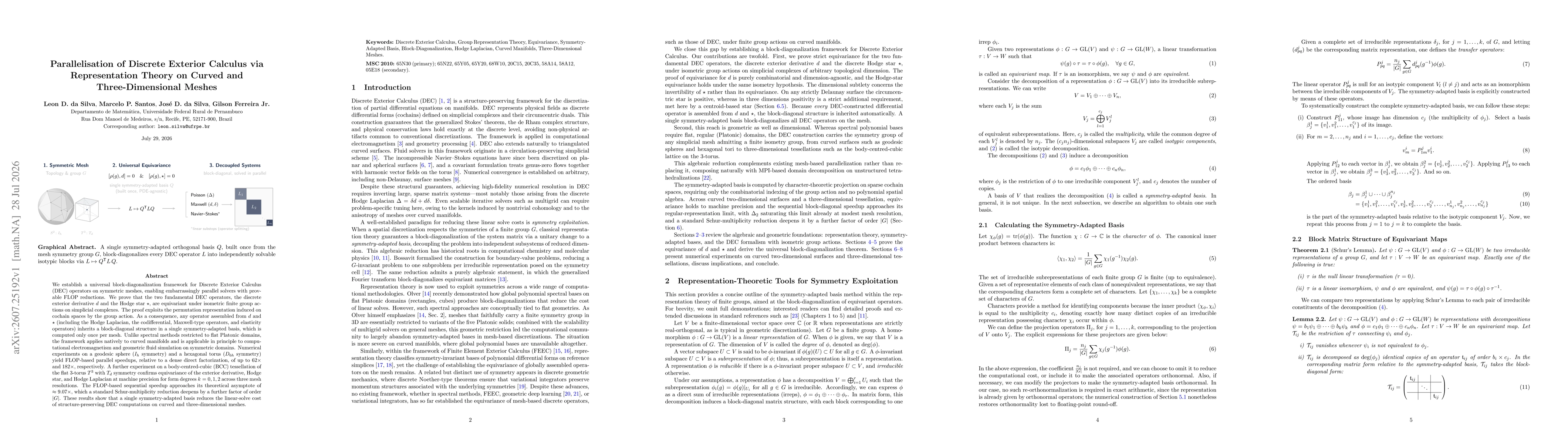 Thumbnail for Parallelisation of Discrete Exterior Calculus via Representation Theory on Curved and Three-Dimensional Meshes