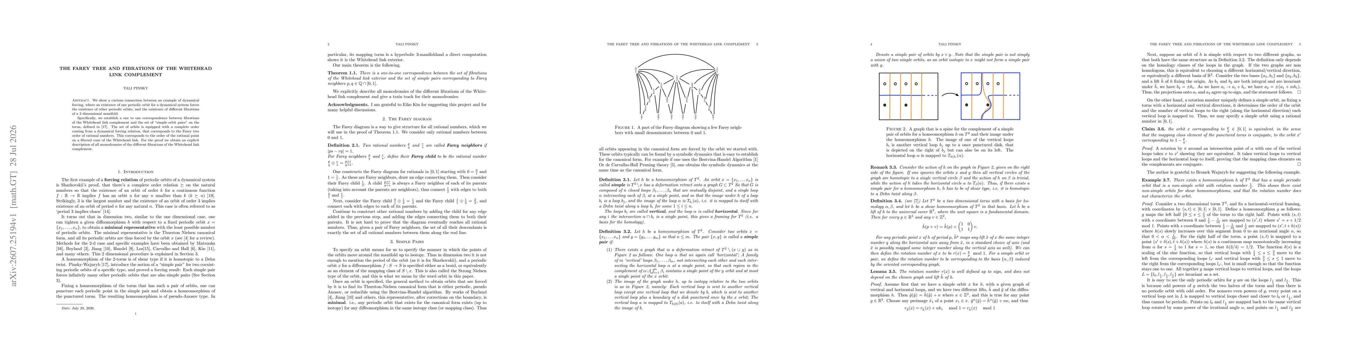 Thumbnail for The Farey tree and fibrations of the Whitehead link complement