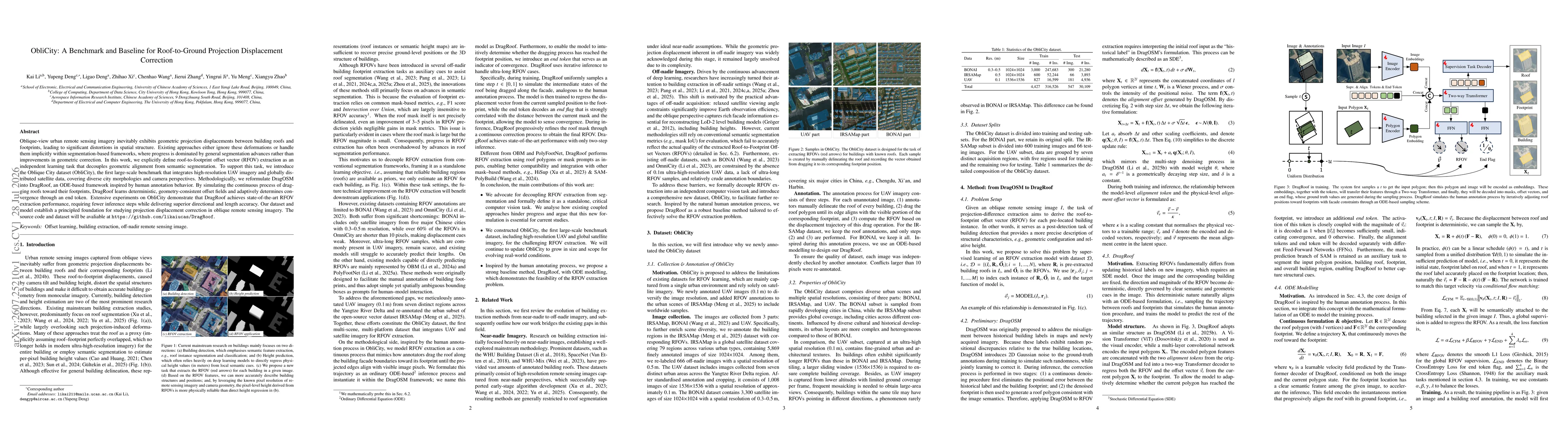 Thumbnail for ObliCity: A Benchmark and Baseline for Roof-to-Ground Projection Displacement Correction