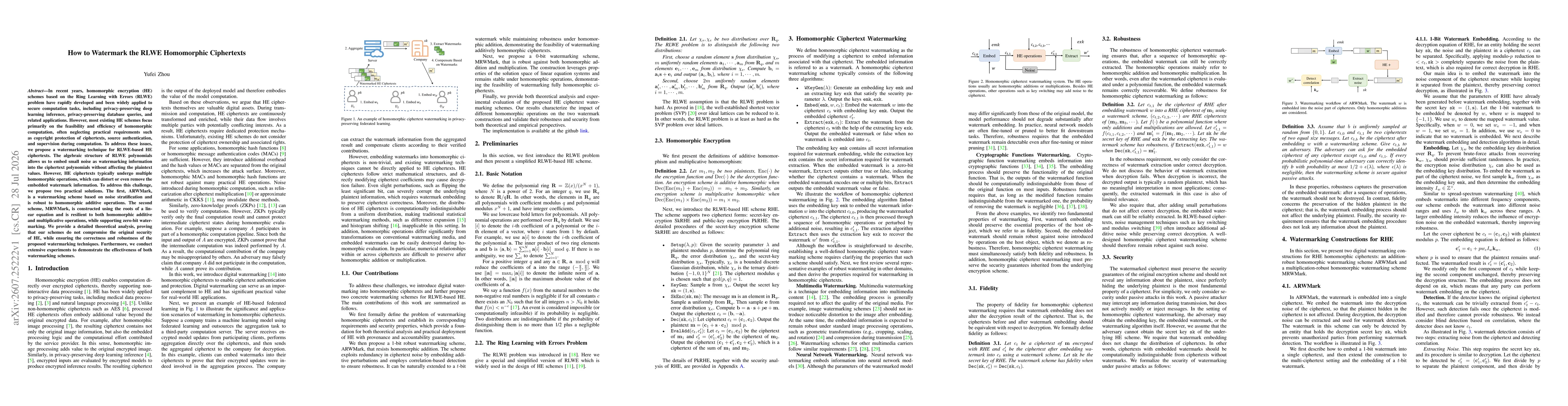 Thumbnail for How to Watermark the RLWE Homomorphic Ciphertexts