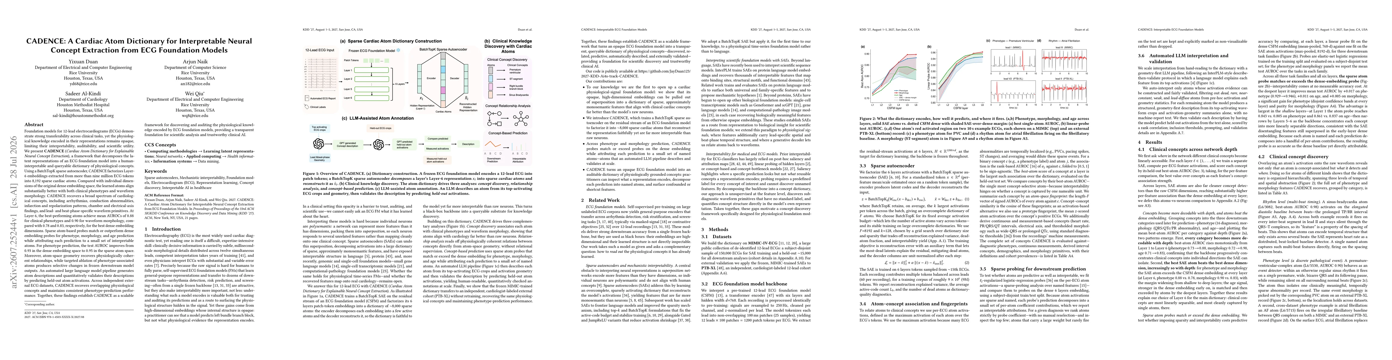 Thumbnail for CADENCE: A Cardiac Atom Dictionary for Interpretable Neural Concept Extraction from ECG Foundation Models