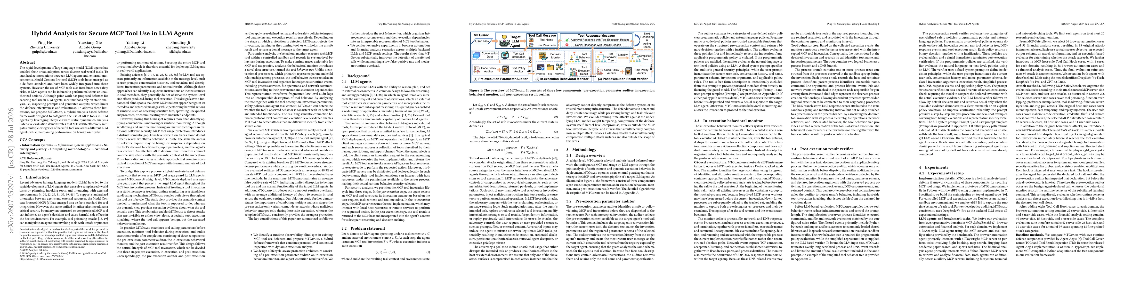 Thumbnail for Hybrid Analysis for Secure MCP Tool Use in LLM Agents