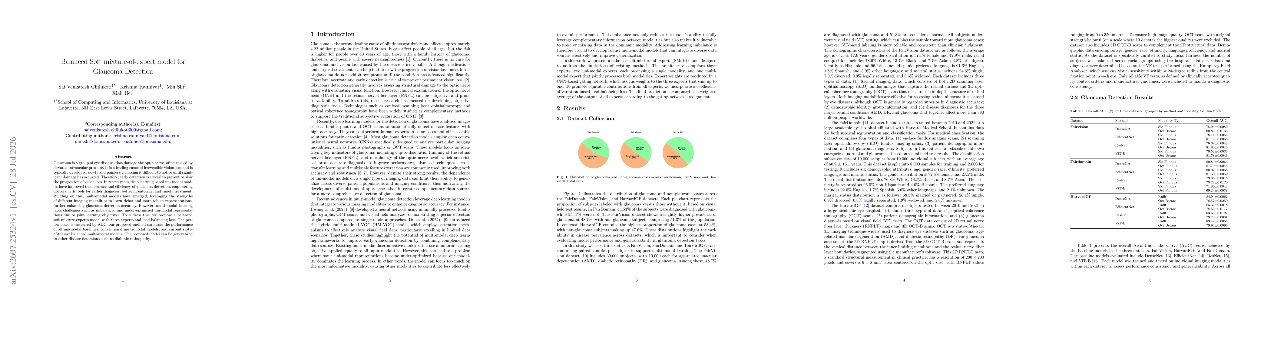 Thumbnail for Balanced Soft mixture-of-expert model for Glaucoma Detection