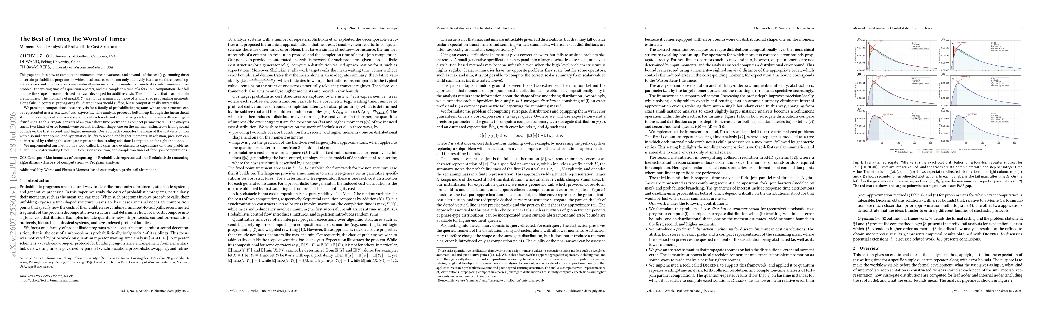 Thumbnail for The Best of Times, the Worst of Times: Moment-Based Analysis of Probabilistic Cost Structures