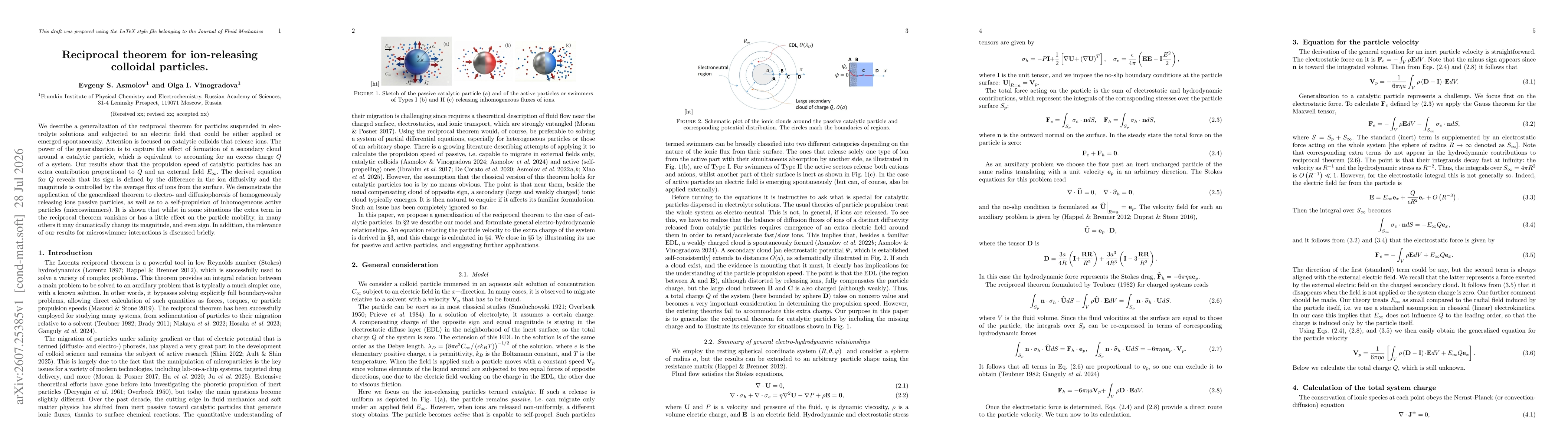 Thumbnail for Reciprocal theorem for ion-releasing colloidal particles