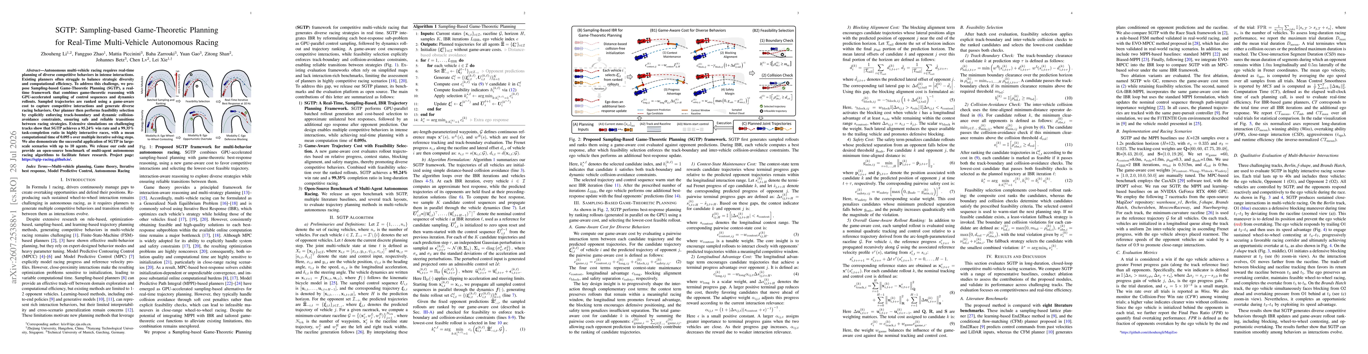 Thumbnail for SGTP: Sampling-based Game-Theoretic Planning for Real-Time Multi-Vehicle Autonomous Racing