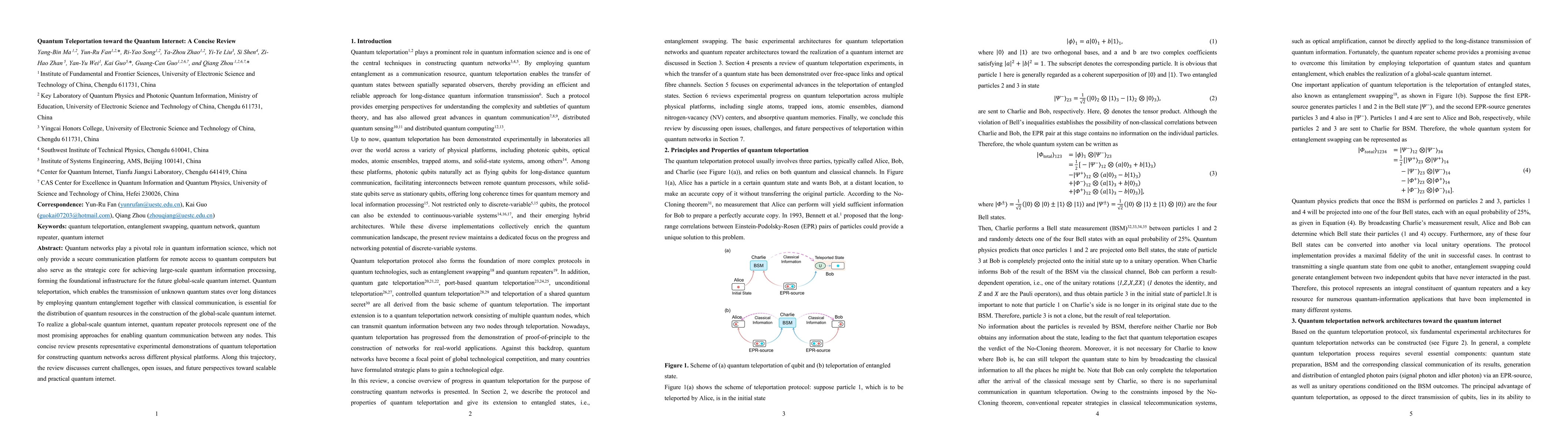 Thumbnail for Quantum Teleportation toward the Quantum Internet: A Concise Review