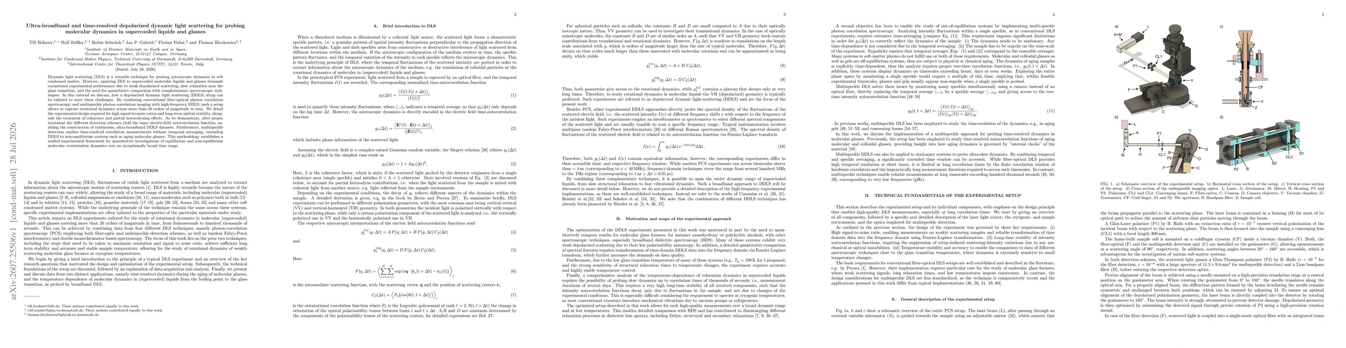 Thumbnail for Ultra-broadband and time-resolved depolarized dynamic light scattering for probing molecular dynamics in supercooled liquids and glasses