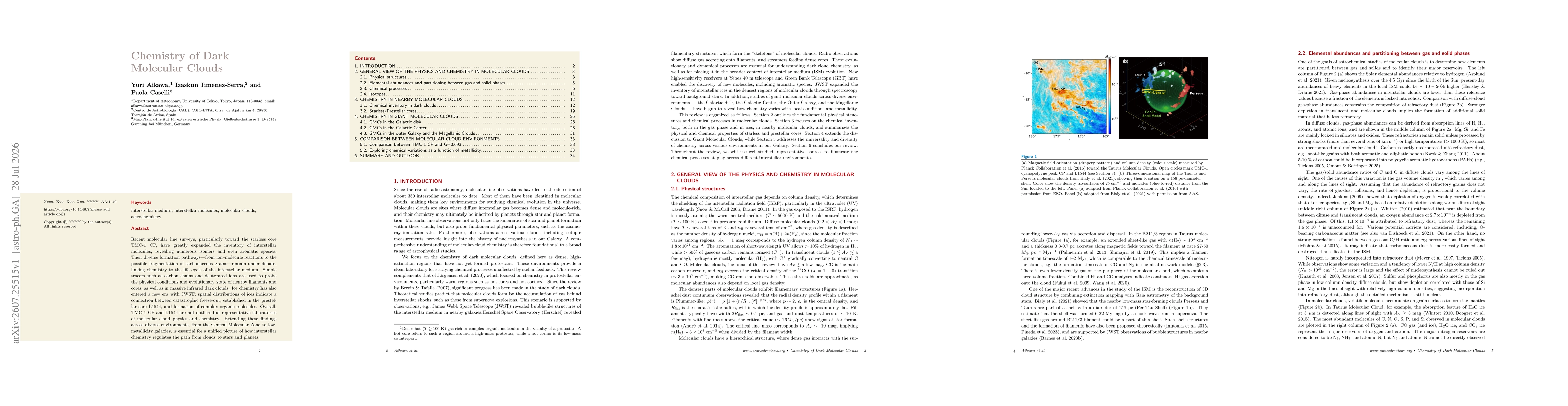 Thumbnail for Chemistry of Dark Molecular Clouds
