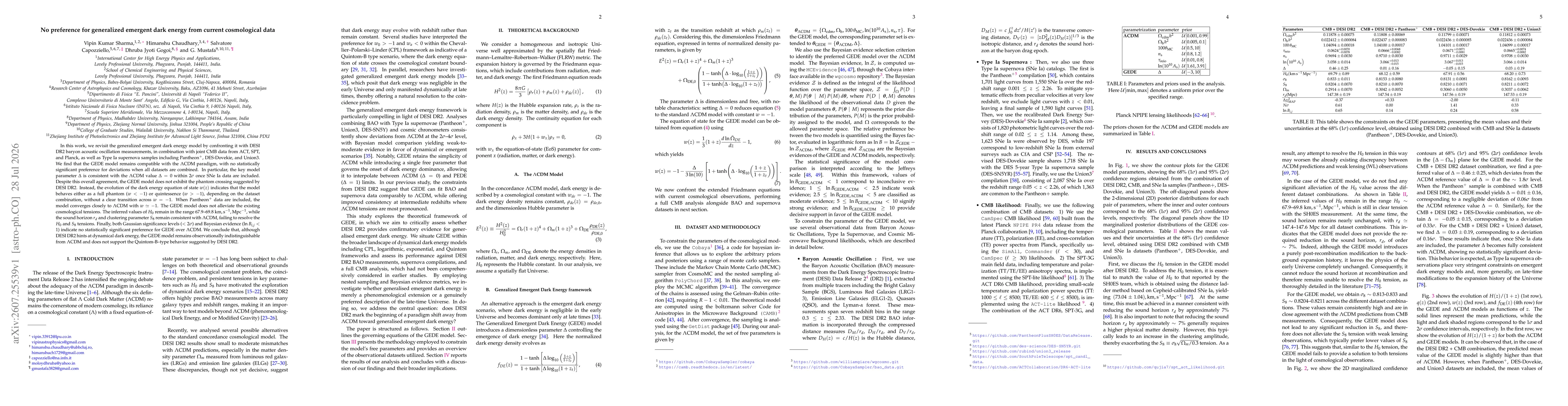 Thumbnail for No preference for generalized emergent dark energy from current cosmological data