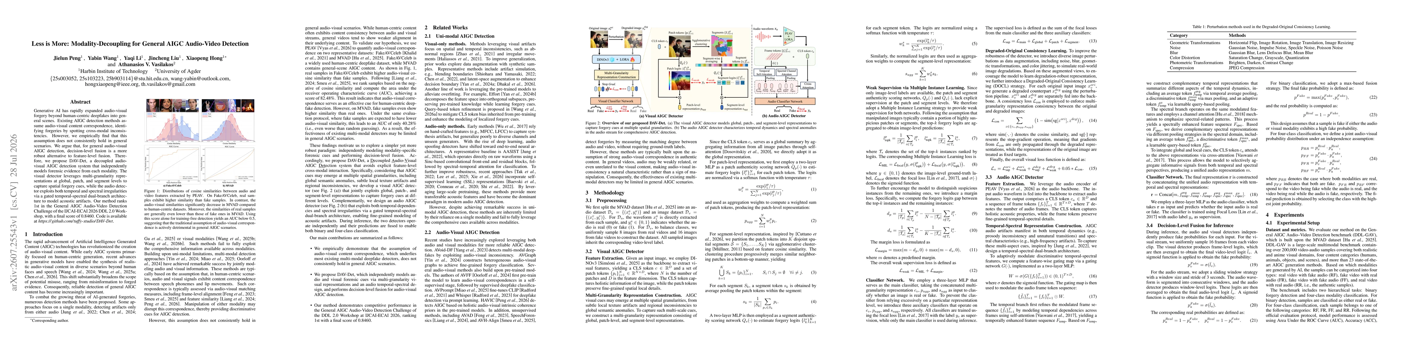 Thumbnail for Less is More: Modality-Decoupling for General AIGC Audio-Video Detection
