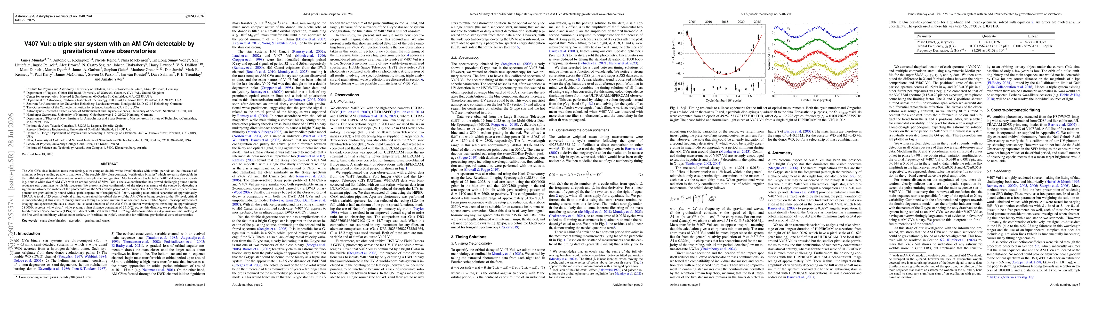 Thumbnail for V407 Vul: a triple star system with an AM CVn detectable by gravitational wave observatories