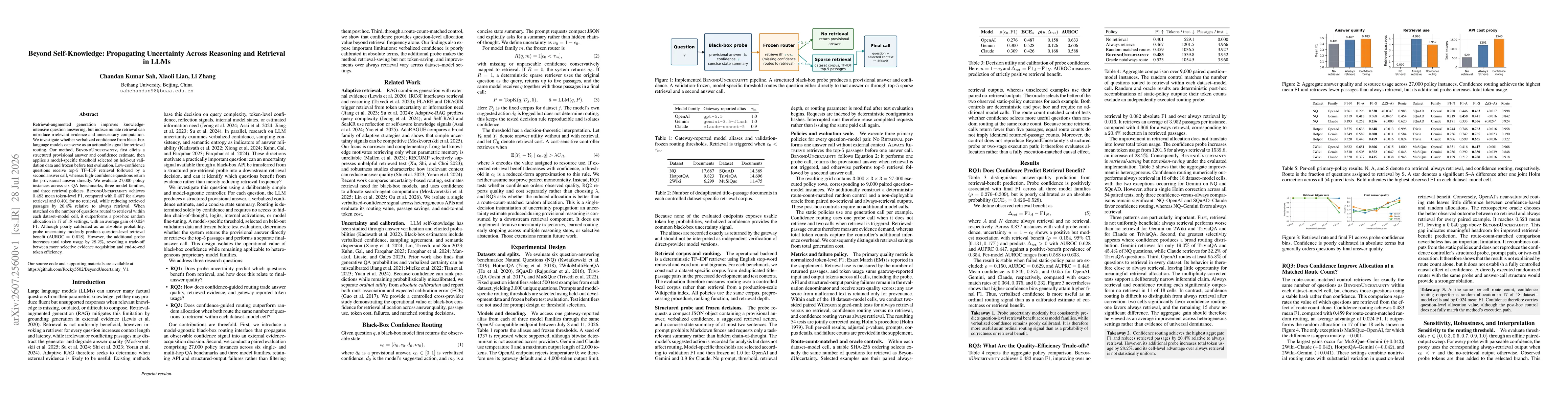 Thumbnail for Beyond Self-Knowledge: Propagating Uncertainty Across Reasoning and Retrieval in LLMs